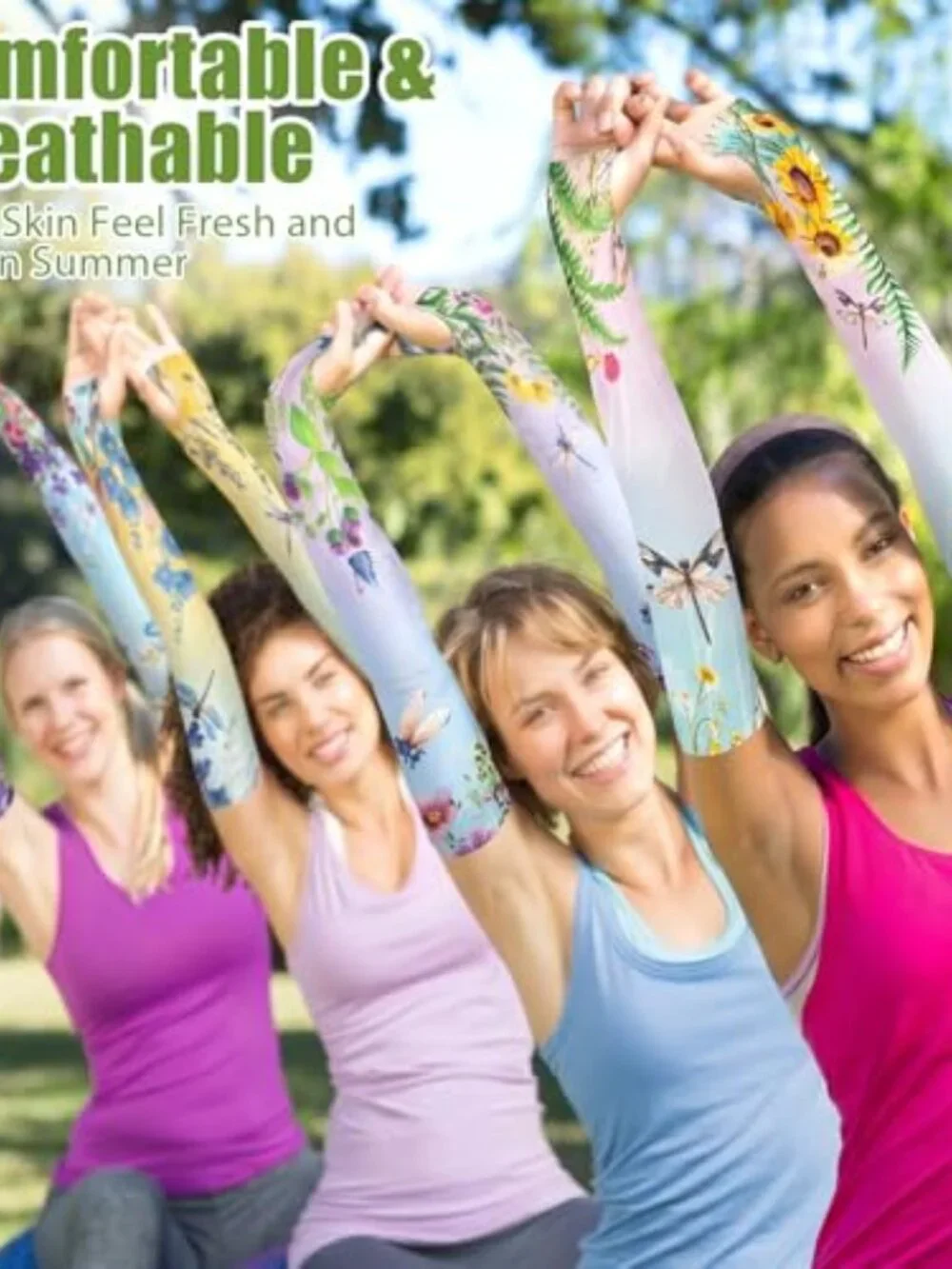 UPF 50+ Garden Arm Sleeves with Thumb Hole, Lightweight Breathable